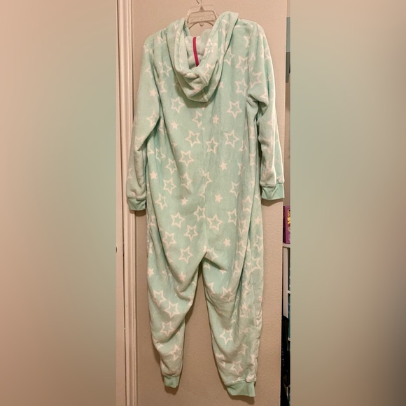 SO Intimates Cozy Mint Green Fluffy Fleece Onesie Pajamas - Size 3X - Picture 3 of 4